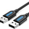 Vention USB 2.0 A Male to A Male Cable 1M Black PVC COJBF