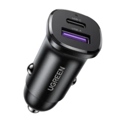 UGREEN EC305 30W CAR Charger WITH 1 USB-C 1 USB A ports