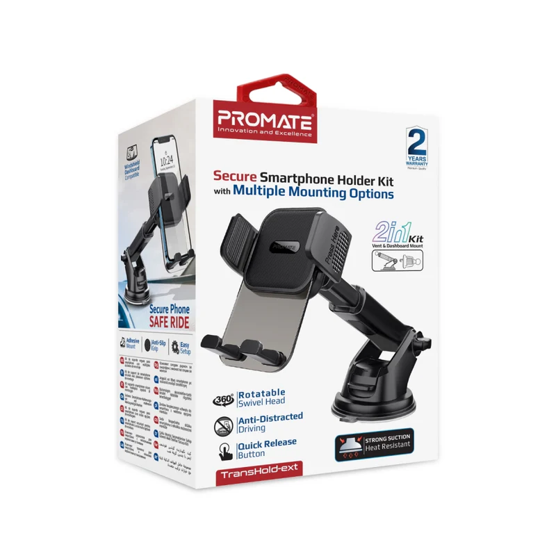 Promate Transparent Smartphone Cradle Car Mount Kit