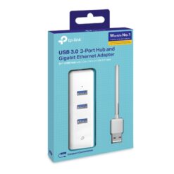 TP-Link USB 3.0 to 3-Port Hub with Gigabit Ethernet Adapter UE330