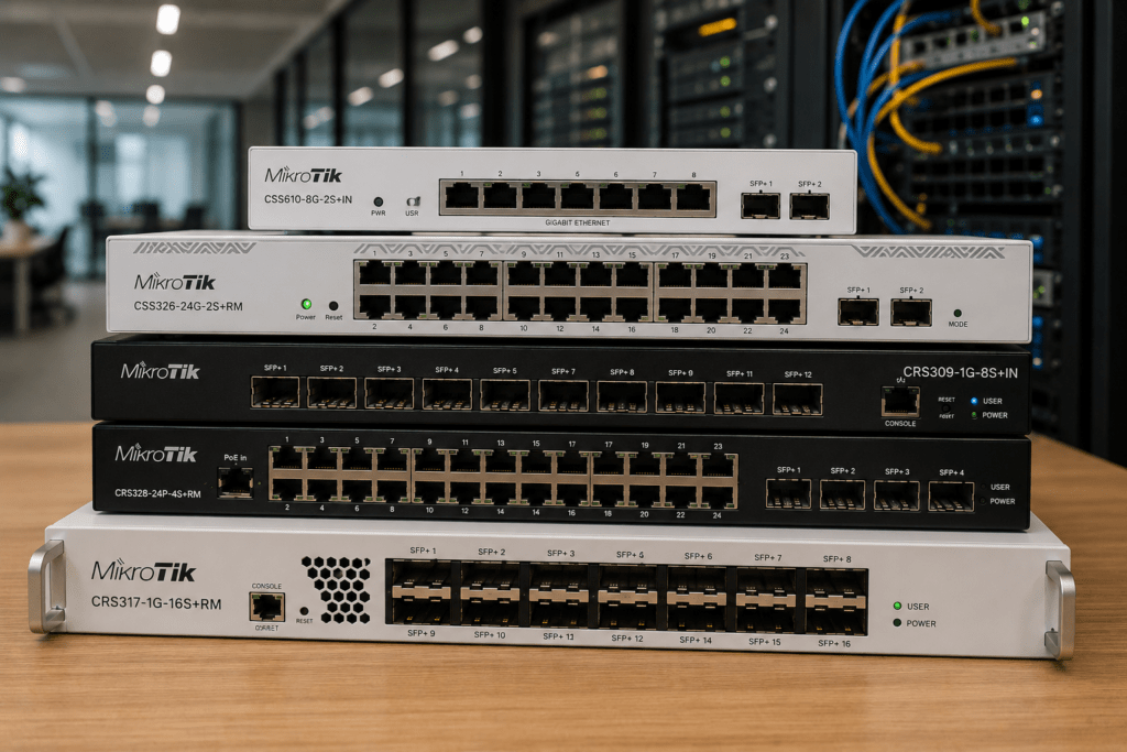 Explore MikroTik CRS, CSS, PoE, SFP+ and 10G switches for offices, CCTV, Wi-Fi and ISP networks. Available from Supreme Networks in Kenya.