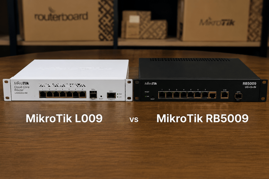 MikroTik L009 vs RB5009 router comparison for business networks