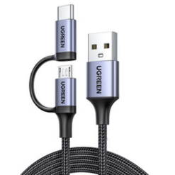 UGREEN USB-A to Micro USB + USB Type-C Cable 1m US177