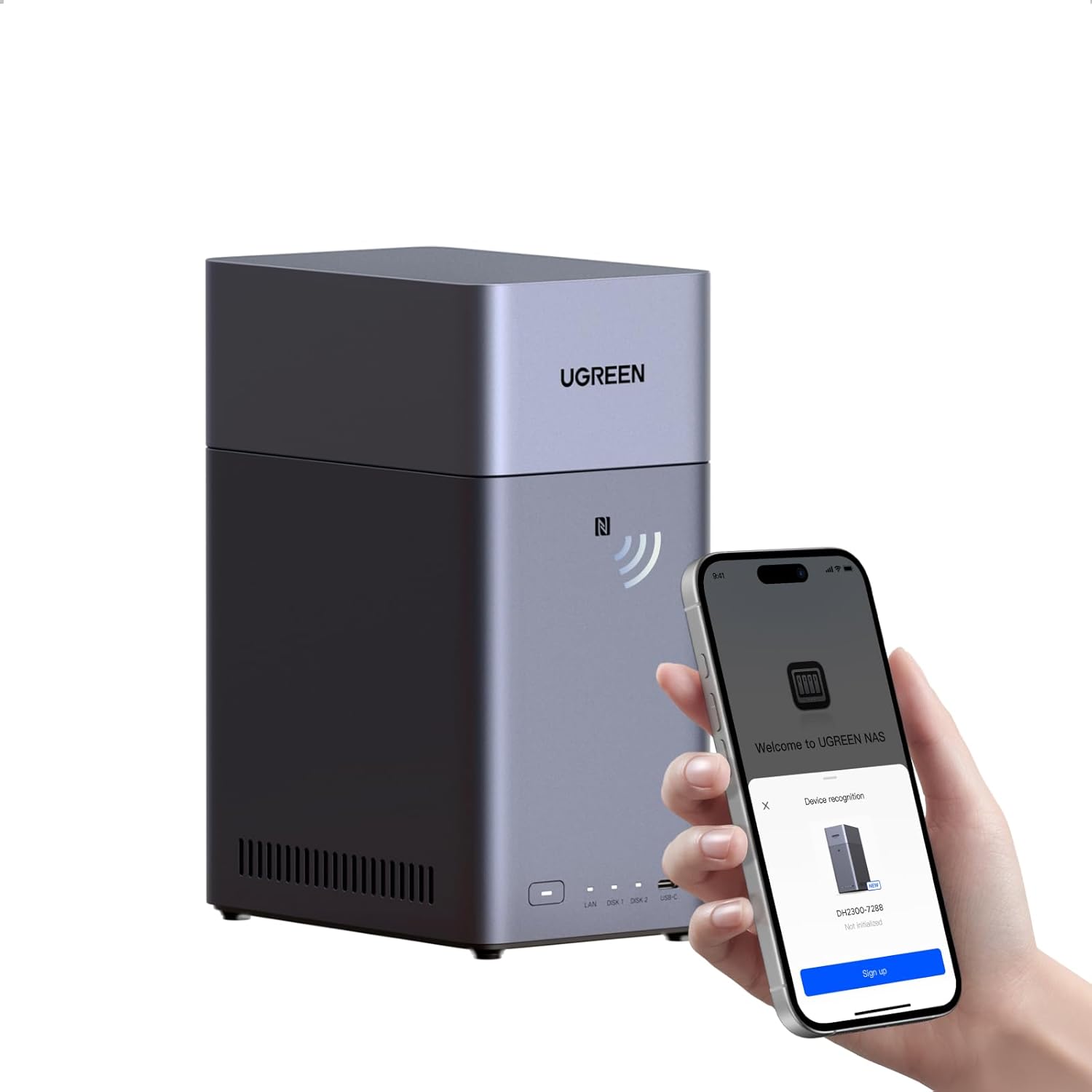 UGREEN DH2300 2-Bay Desktop NAS Capacity 64TB (Diskless)